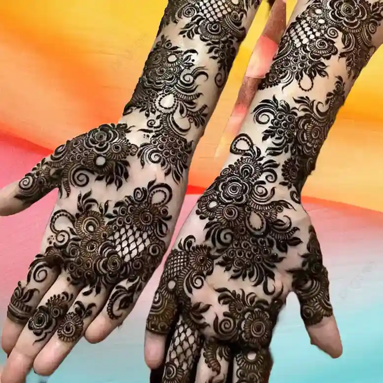 Front Full Hand Mehndi Design